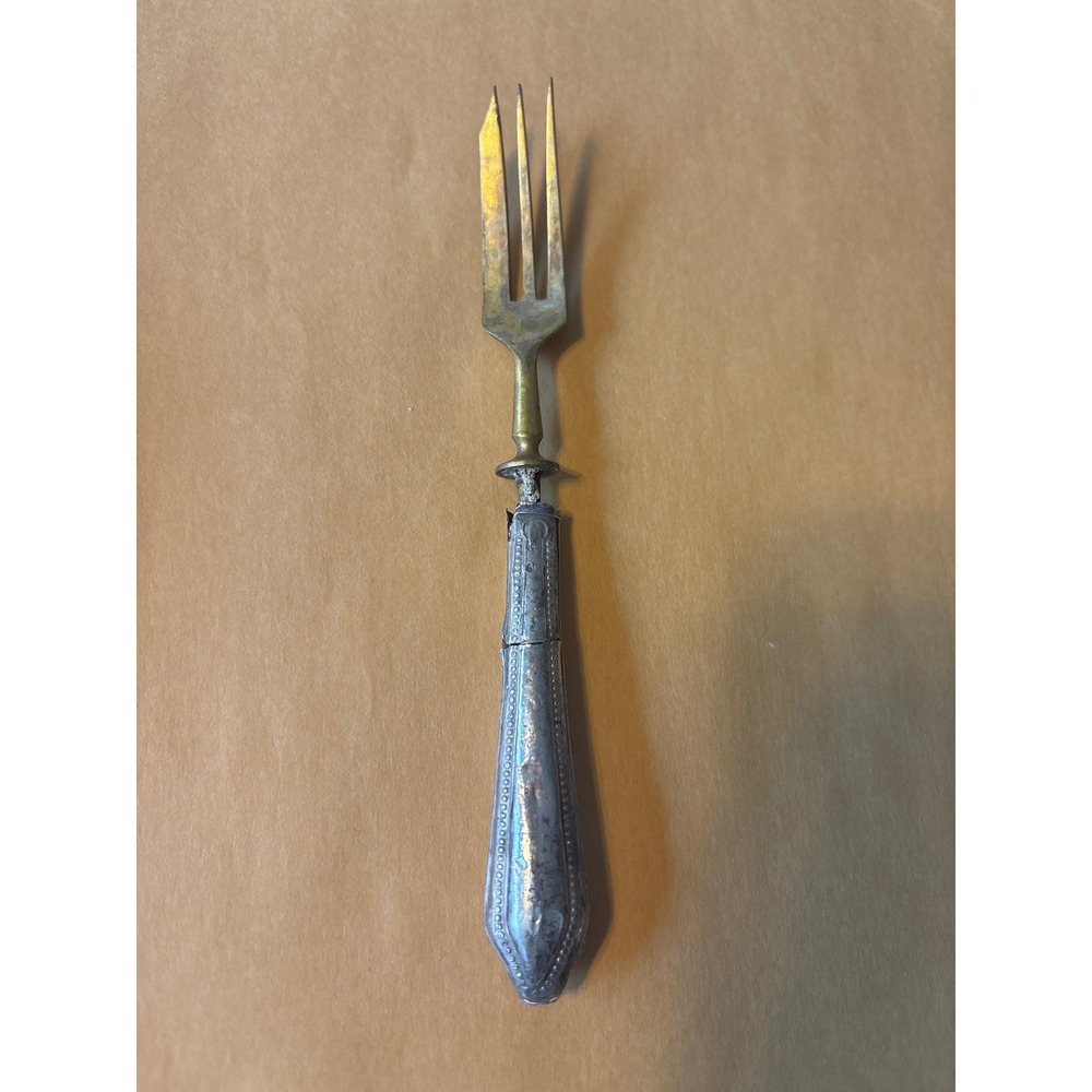 Unbranded Antique Pickle Fork Unisex OS Silver Gold Fair Ornate Beaded‎ Handle